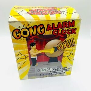 Animated Gong Alarm Clock Loud Novelty Wake Up Clock w/ Box Tested